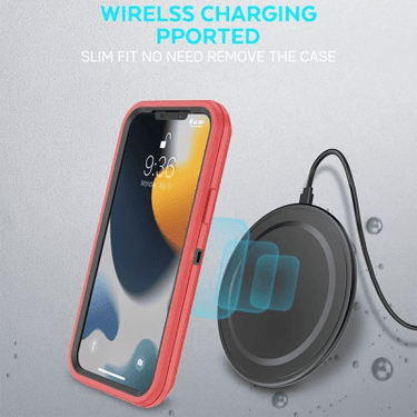 iPhone 14 Pro Rugged Armour Case Cover with 360° Rotation, Belt Clip, and Kickstand - Tough and Shockproof Protection - Navy